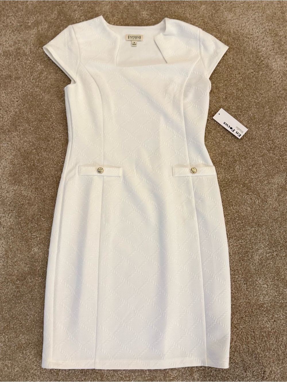En focus studio white pencil dress